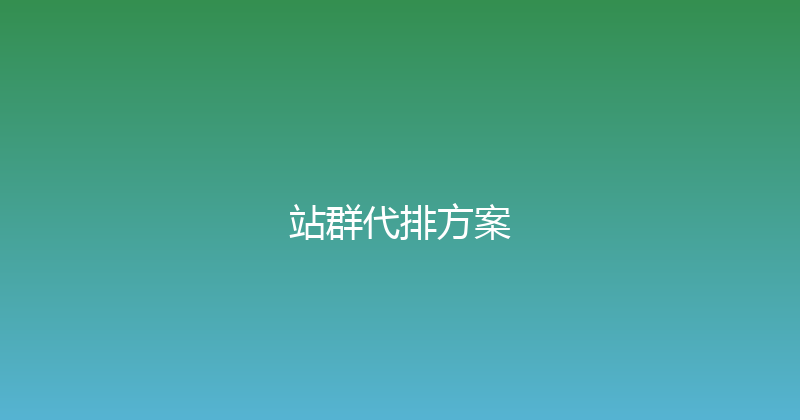 站群代排方案 封面图