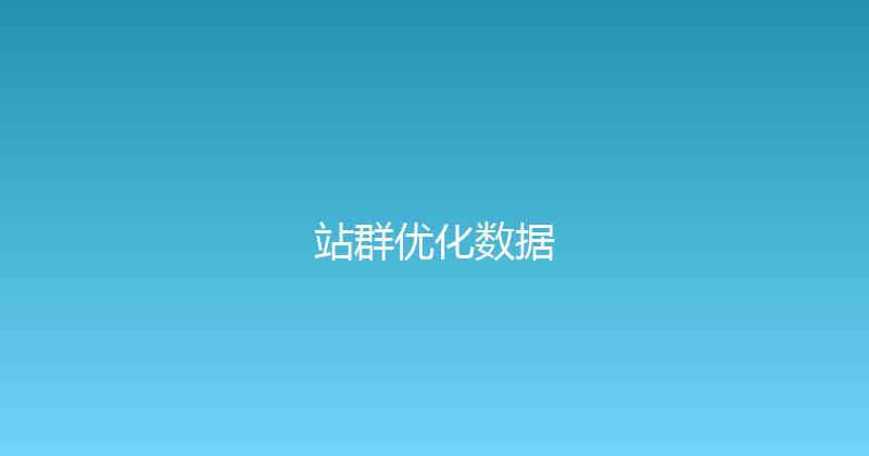 站群优化数据 封面图