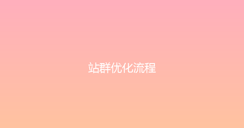 站群优化流程 封面图