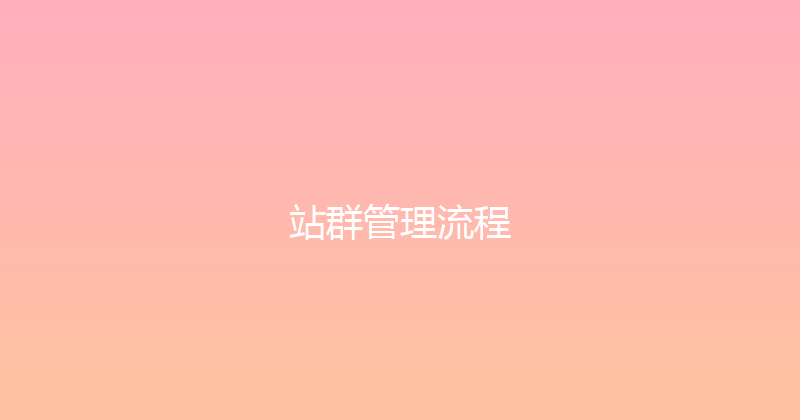 站群管理流程 封面图